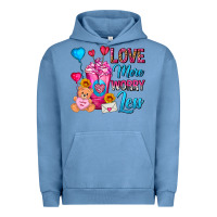 Pigment Pebble Blue Love More Worry Less Valentines Day Cold Drink Urban Hoodie - FaDigitalArtStudio