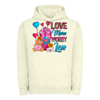 Pigment Pistachio Love More Worry Less Valentines Day Cold Drink Urban Hoodie - FaDigitalArtStudio