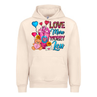 Sandshell Love More Worry Less Valentines Day Cold Drink Urban Hoodie - FaDigitalArtStudio