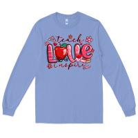 Colony Blue teach love inspire valentines day Long Sleeve Tee - MaliasSmallBusiness