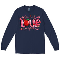 Navy teach love inspire valentines day Long Sleeve Tee - MaliasSmallBusiness