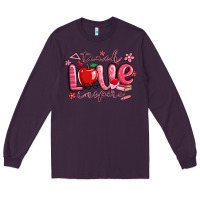 Plum teach love inspire valentines day Long Sleeve Tee - MaliasSmallBusiness