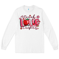 White teach love inspire valentines day Long Sleeve Tee - MaliasSmallBusiness