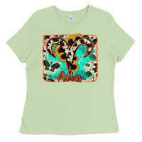 Matcha aries turquoise cowhide Ladies Tee - RanaPortraitStore