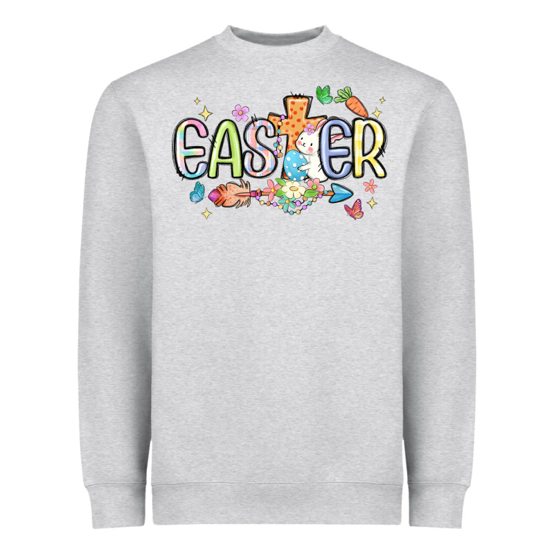 Easter Cross With Bunny Heavyweight Sweatshirt by MaliasSmallBusiness | Teevron