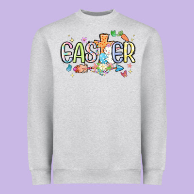 Easter Cross With Bunny Heavyweight Sweatshirt Designed By Maliassmallbusiness