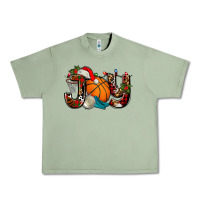 Oil Green joy with basketball and santa's hat Urban Heavy Tee - AdoDesignShop