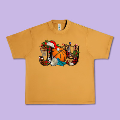 Joy With Basketball And Santa's Hat Urban Heavy Tee Designed By Adodesignshop