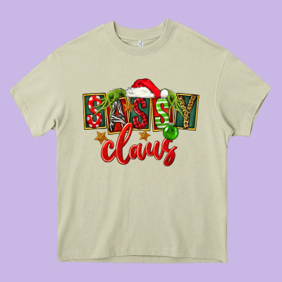 Christmas Sassy Claus Heavy Core Tee Designed By Fadigitalartstudio