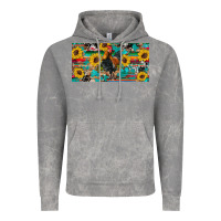 Cloud Rock western coop animals rooster sunflowers cowhide wooden serape glitter Vintage Hoodie - Artiststas