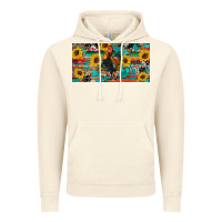 Vintage Artic western coop animals rooster sunflowers cowhide wooden serape glitter Vintage Hoodie - Artiststas