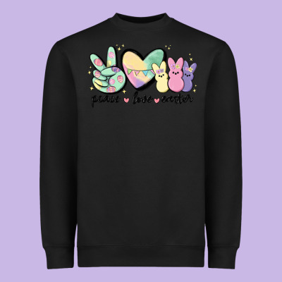 Peace Love Peeps Heavyweight Sweatshirt Designed By Maliassmallbusiness