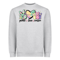 Heather Grey peace love peeps Heavyweight Sweatshirt - MaliasSmallBusiness