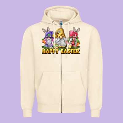 Happy Easter Gnomies Zipper Hoodie Designed By Lillyallendesigns