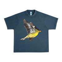 Midnight Navy Flying American Goldfinch Urban Heavy Tee - LillyAllenDesigns