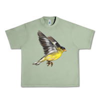 Oil Green Flying American Goldfinch Urban Heavy Tee - LillyAllenDesigns