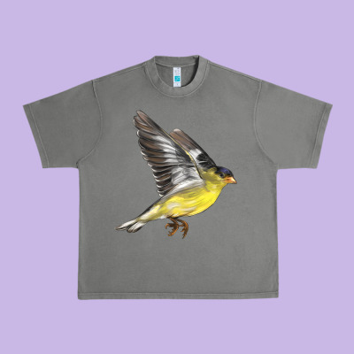 Flying American Goldfinch Urban Heavy Tee Designed By Lillyallendesigns