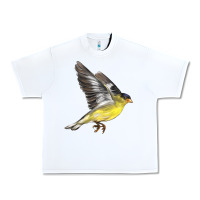 White Flying American Goldfinch Urban Heavy Tee - LillyAllenDesigns