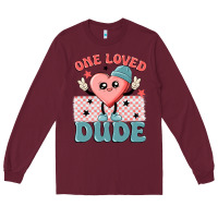 Burgundy one loved dude Long Sleeve Tee - MaliasSmallBusiness