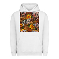 Pigment Lunar Rock Western Spotted Pig With Sunflowers Seamless Urban Hoodie - FaDigitalArtStudio