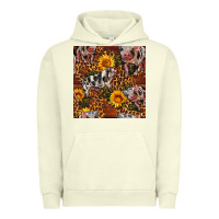 Pigment Pistachio Western Spotted Pig With Sunflowers Seamless Urban Hoodie - FaDigitalArtStudio