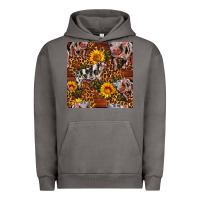 Pigment Tornado Western Spotted Pig With Sunflowers Seamless Urban Hoodie - FaDigitalArtStudio