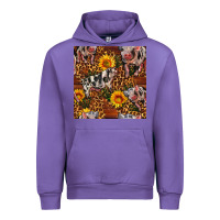 Tulip Western Spotted Pig With Sunflowers Seamless Urban Hoodie - FaDigitalArtStudio