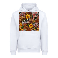 Western Spotted Pig With Sunflowers Seamless Urban Hoodie | Teevron