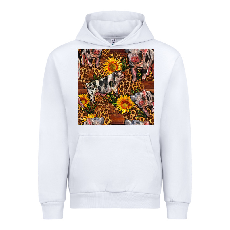 Western Spotted Pig With Sunflowers Seamless Urban Hoodie by FaDigitalArtStudio | Teevron