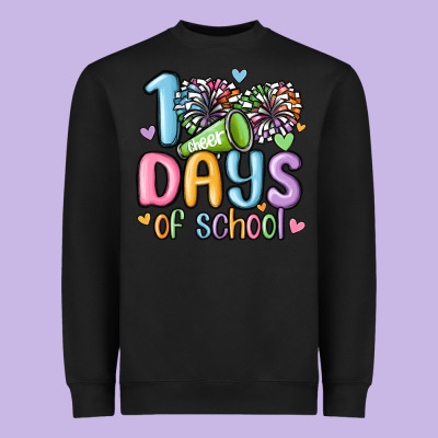 100 Days Of School Cheer Heavyweight Sweatshirt Designed By Maliassmallbusiness