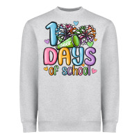Heather Grey 100 days of school cheer Heavyweight Sweatshirt - MaliasSmallBusiness