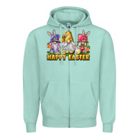 Seafoam Happy Easter Heifers Zipper Hoodie - LillyAllenDesigns