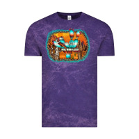 Cloud Purple western cactus Vintage Tee - AdoDesignShop