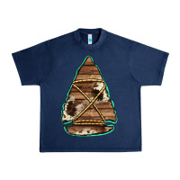 Navy cowhide wooden arrowhead Urban Heavy Tee - Jasminsmagicworld