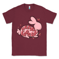 Burgundy happy easter Classic Tee - MaliasSmallBusiness