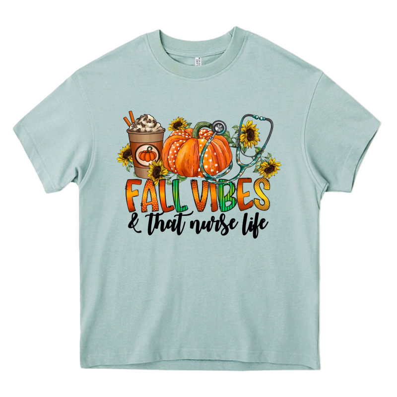 Fall Vibes And That Nurse Life Heavy Core Tee by CowhideDigitalArt | Teevron