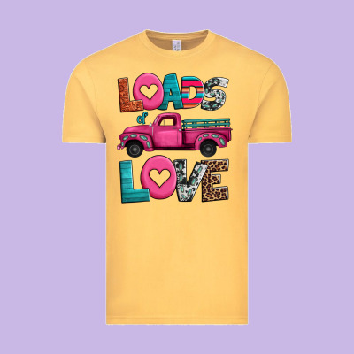 Loads Of Love Valentine's Day Truck Vintage Tee Designed By Jasminsmagicworld