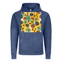 Vintage Denim leopard pumpkin cactus sunflower seamless Vintage Hoodie - AdoDesignShop
