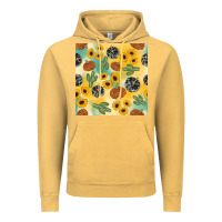 Vintage Mustard leopard pumpkin cactus sunflower seamless Vintage Hoodie - AdoDesignShop