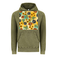 Vintage Olive leopard pumpkin cactus sunflower seamless Vintage Hoodie - AdoDesignShop