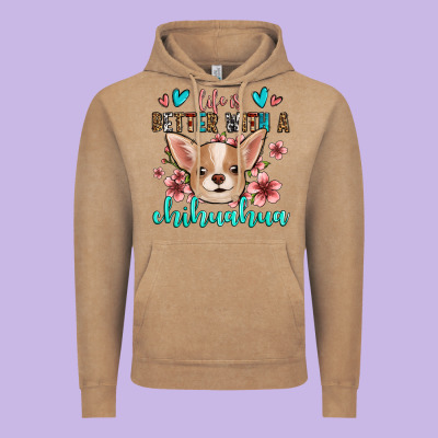 Life Is Better With A Chihuahua Vintage Hoodie Designed By Jasminsmagicworld