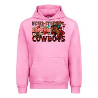 Fuchsia Pink Never stop lovin cowboys Urban Hoodie - FaDigitalArtStudio