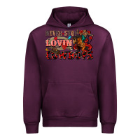 Mauve Wine Never stop lovin cowboys Urban Hoodie - FaDigitalArtStudio