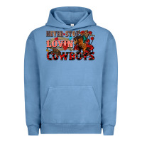 Pigment Pebble Blue Never stop lovin cowboys Urban Hoodie - FaDigitalArtStudio