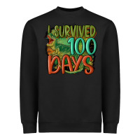 Black i survived 100 days Heavyweight Sweatshirt - MaliasSmallBusiness