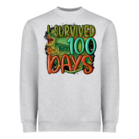 Heather Grey i survived 100 days Heavyweight Sweatshirt - MaliasSmallBusiness