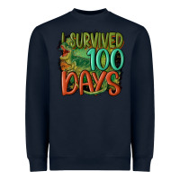 Navy i survived 100 days Heavyweight Sweatshirt - MaliasSmallBusiness