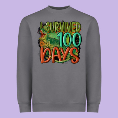 I Survived 100 Days Heavyweight Sweatshirt Designed By Maliassmallbusiness