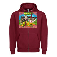 Burgundy Happy Easter Farm Animals 20oz skinny Zipper Hoodie - LillyAllenDesigns