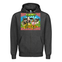 Charcoal Heather Happy Easter Farm Animals 20oz skinny Zipper Hoodie - LillyAllenDesigns
